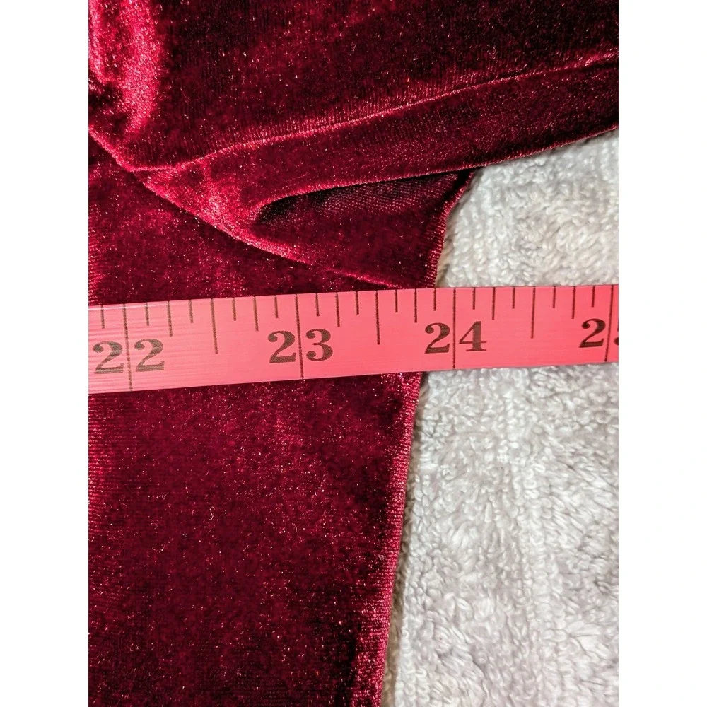 Allegra K Womens Velvet Blazer Burgundy Single Button Cropped Jacket XXXL‎ NWT